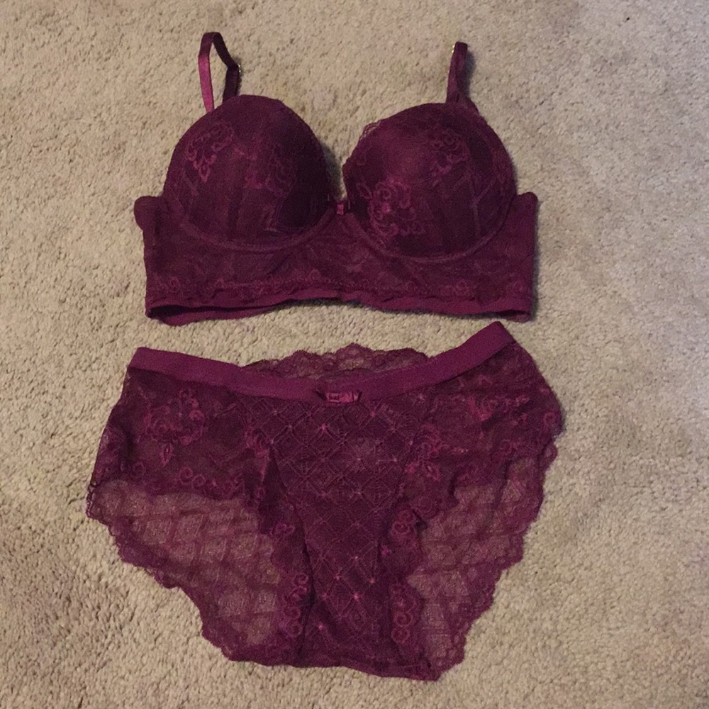 Plum Bra and Panty Set